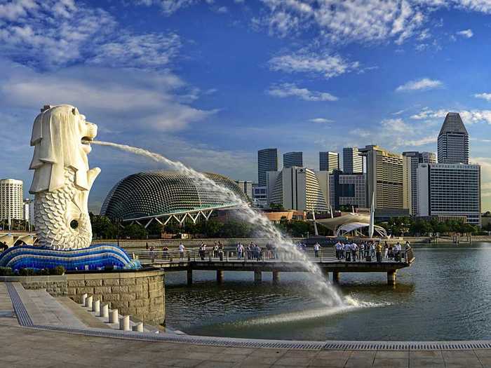 The symbol of the city is oddly a Merlion — half lion, half fish — a mythical creature that was created by the city to generate tourism.