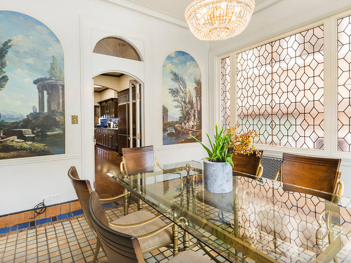 The mansion has two dining areas. This one is adjacent to the kitchen.