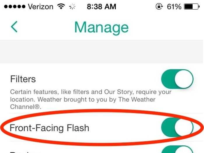 Turn on front-facing flash if you