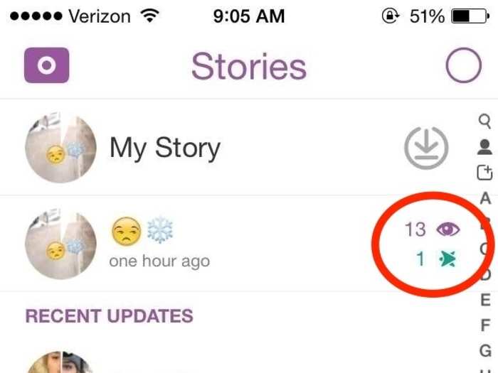 In the "My Story" feature, you can see how many people have viewed your Snapchat stories from the past 24 hours. You can also see how many people have taken a screenshot of your stories.