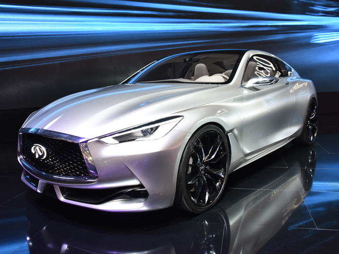 The seductive Infiniti Q60 also made itsEuropean debut in Geneva. Armed with a turbocharged V6 engine, the stylish coupe is expected to see production next year.