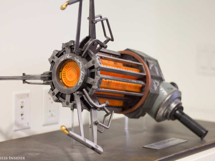 Replicas of iconic video game characters and weapons are scattered throughout the office. This Zero Point Energy Field Manipulator, or "gravity gun," is one of 30 replicas signed by the entire team at Valve, the game developer behind the Half-Life franchise.