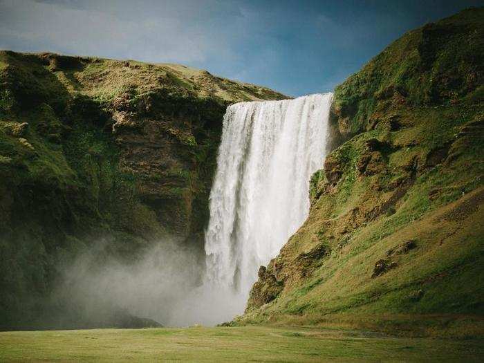 There are thousands of waterfalls throughout the country. Skógafoss is one of the largest, and it is rumored that there is a treasure hidden behind the falls.