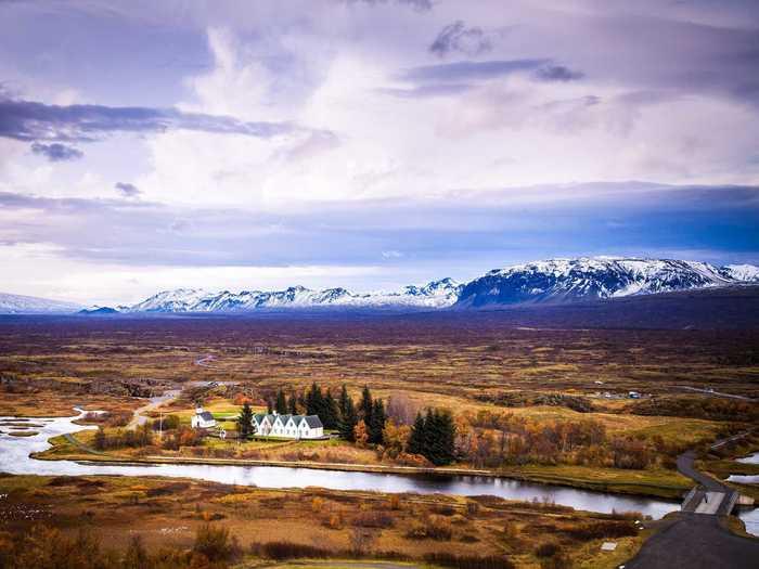 In Þingvellir, you can visit the site where the first parliament was established in 930 A.D.