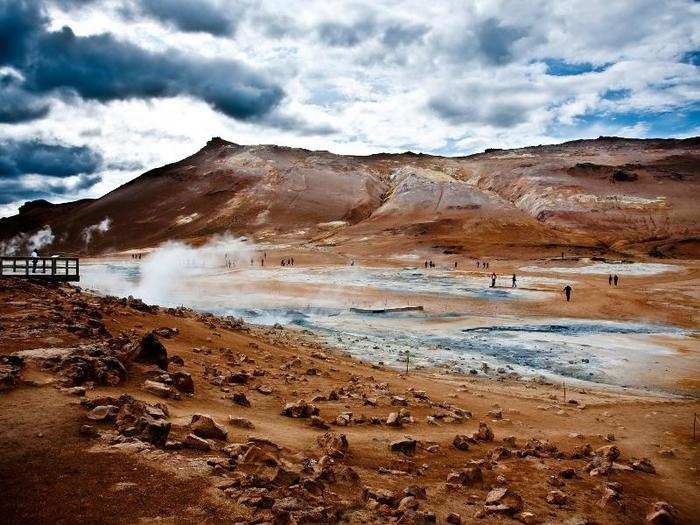 In Hverir, you can walk amongst a giant geothermal field.