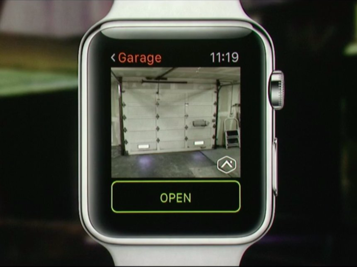 Open your garage door with Alarm.com.