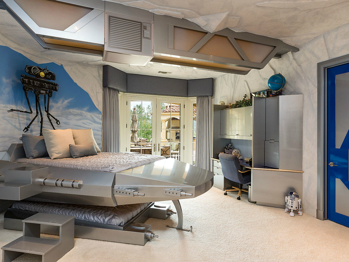 The home has six bedrooms in total. With fake snow, an airspeeder replica, and a mini R2D2, this one would be perfect for die-hard "Star Wars