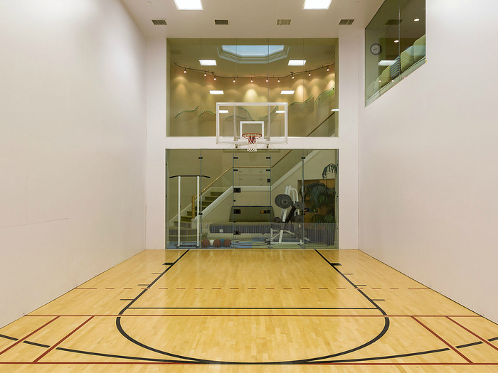 A half-sized basketball court is yet another perk this home is offering.