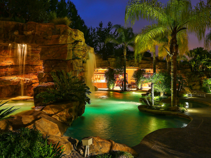 You can also jump off of the 16-foot cliff into the pool below, or relax in the hot tub.