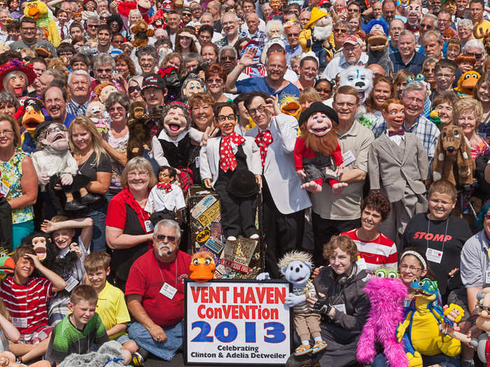 Each convention was full of people that were "passionate and obsessive" about their interests. Drooker says the energy was infectious. The Vent Haven Convention in Cincinnati bills itself as "the oldest and largest annual gathering of ventriloquists." The convention has open mics, appearances by pros, and workshops on how to ventriloquize.