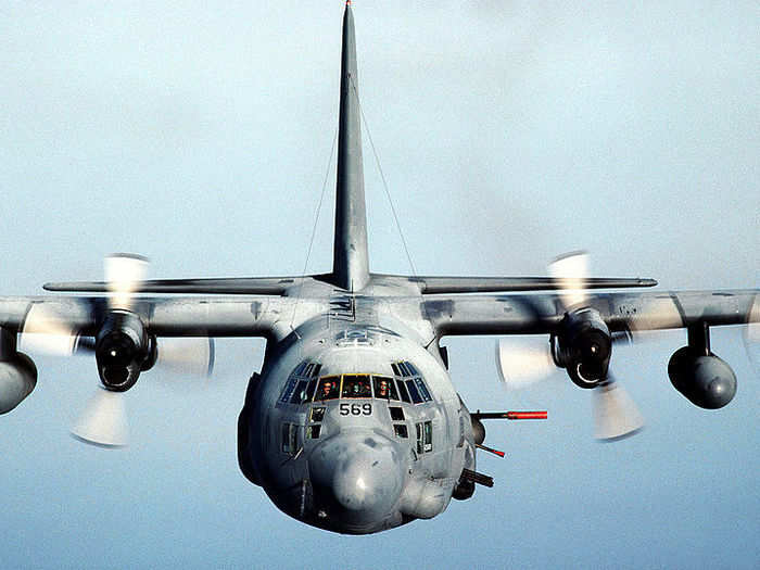 AC-130 gunships are armed with everything from 60 mm machine guns to 105 mm artillery shells.