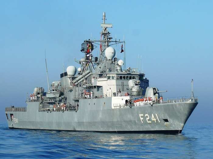 The Turkish navy has also contributed to the NATO effort with the Yavuz-class frigate TCG Turgutreis taking part in the exercises. Its arsenal includes the Sea Zenith, an advanced four-barrelled weapons system capable of firing 800 rounds a minute to defend against missiles and other precision-guided weapons.