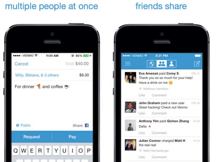 Venmo makes it easy to instantly pay people quickly and securely.