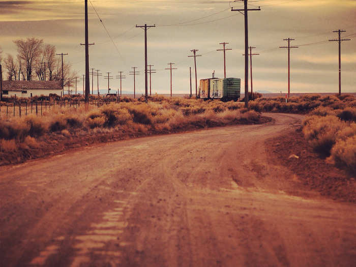 Along the train tracks in Lund, Utah