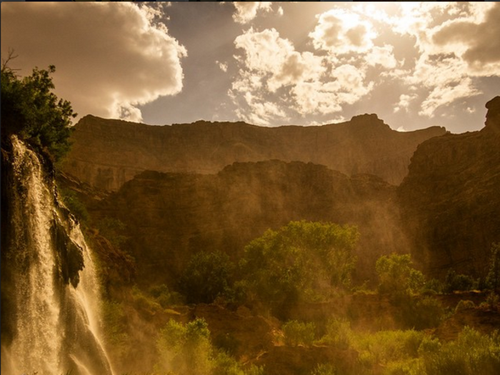 Upper Navajo Falls in Havasupai, Grand Canyon