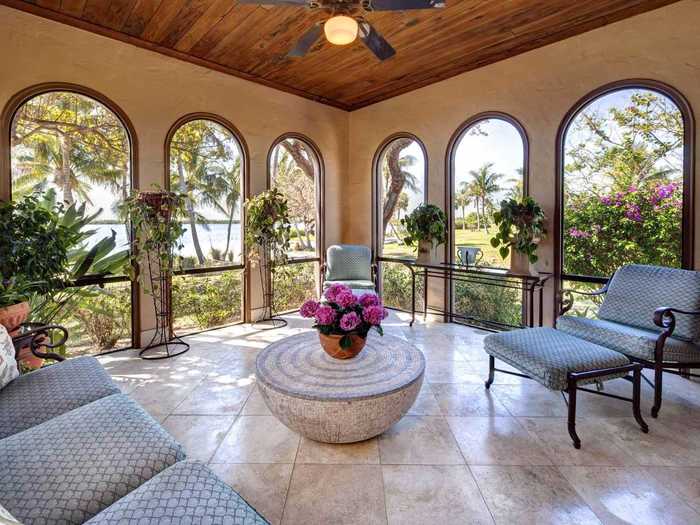 Ample covered spaces protect your outdoor lounging from the harsh Florida sun.