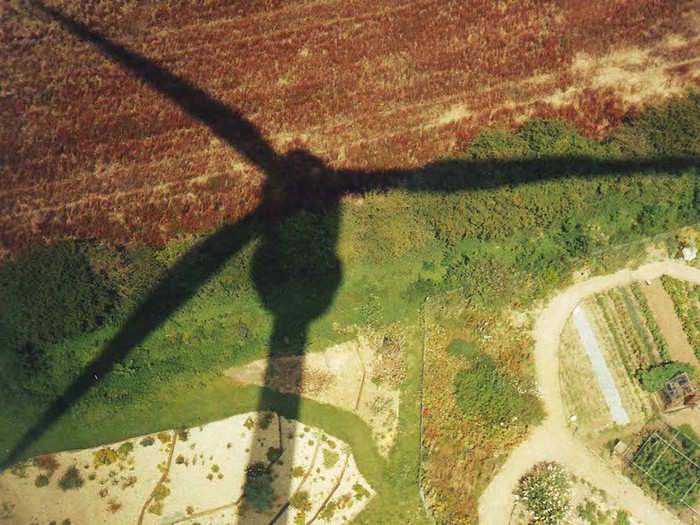 He initially set up a wind turbine on top of a hill at Nympsfield, in the Cotswolds. He not only generated a lot of power but he also generated a "substantial income."