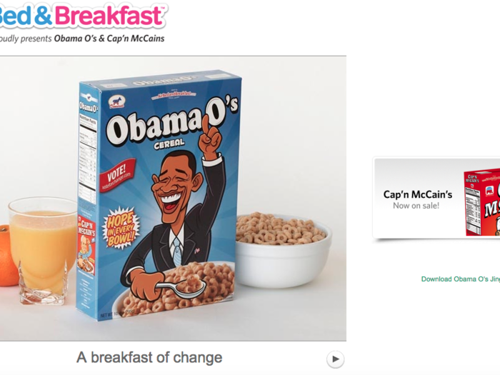 The founders bought a bunch of boxes of Cheerios and designed new cereal boxes around the McCain-Obama election. They stuffed the boxes with the cereal and sold them, and used the cash to seed Airbnb.