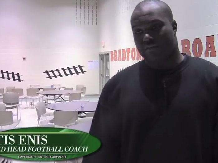 After four years coaching high school football in Ohio, Enis resigned from the job in 2014.