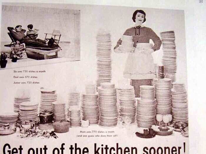 1955: Guess who does all the dishes?