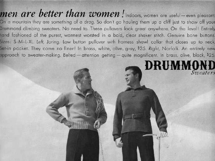 1959: Woman are "a drag."