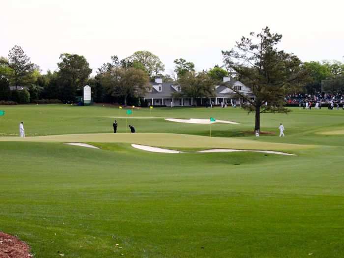 The first real look at the place! We get to see the excellent practice facility. In the distance is a driving range, and nearby are putting and chipping areas.