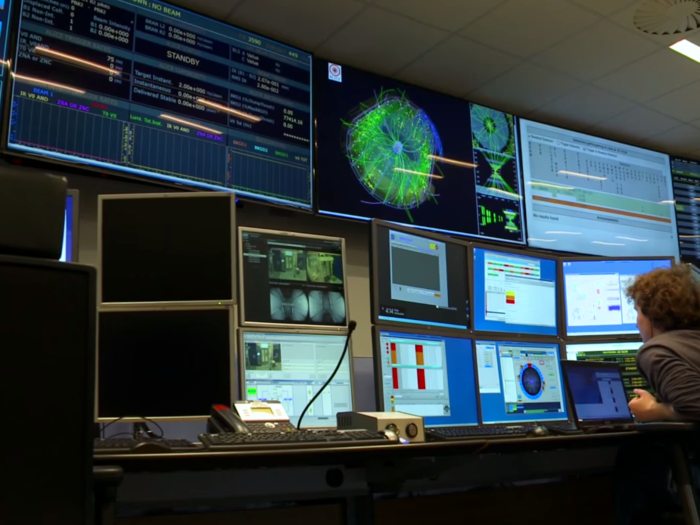 The control room of ALICE involves 1500 scientists and technicians that wade through all the data.