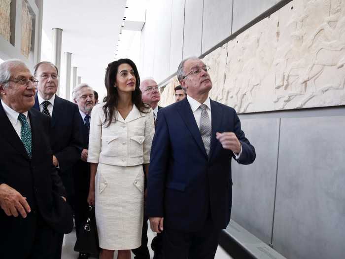 She recently advised the Greek government in its battle to repatriate the ancient Elgin Marbles statues from Great Britain.