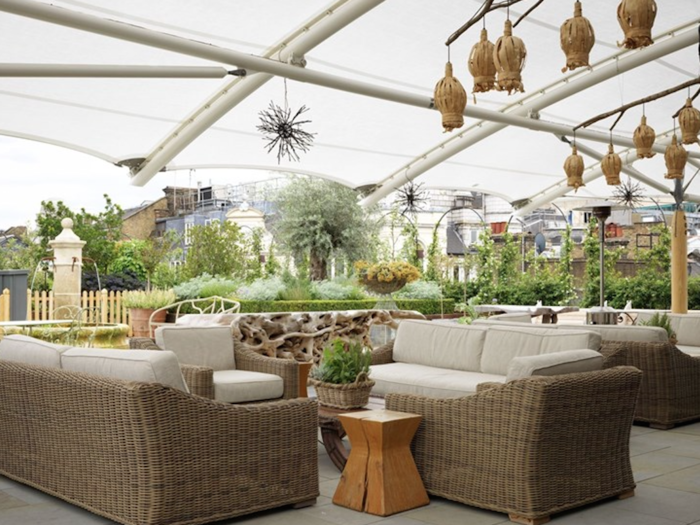 It also has a garden and  roof terrace overlooking London.