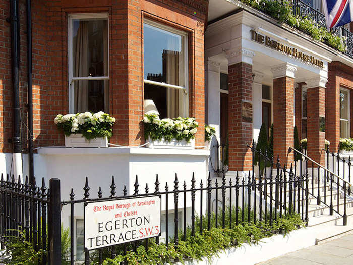 This is The Eggerton House Hotel. It comes in at No.3, is located in Knightsbridge, and costs upwards of £335 a night.