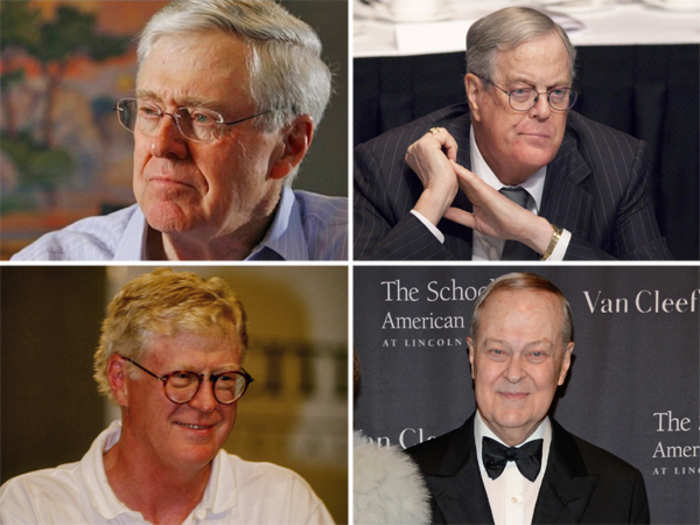 Charles, David, Bill, and Fred Koch, industrialists