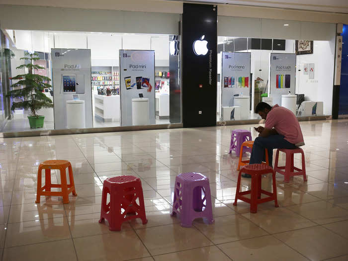 Moore says that there are unlicensed "Apple" stores in major cities where wealthy Iranians can purchase just about any Apple product they want.