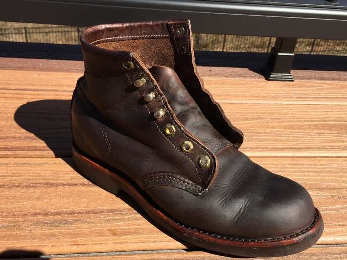 The oil will darken the leather as it moisturizes. Make sure the entire shoe is a uniform color – and that you get the oil into all of the leather