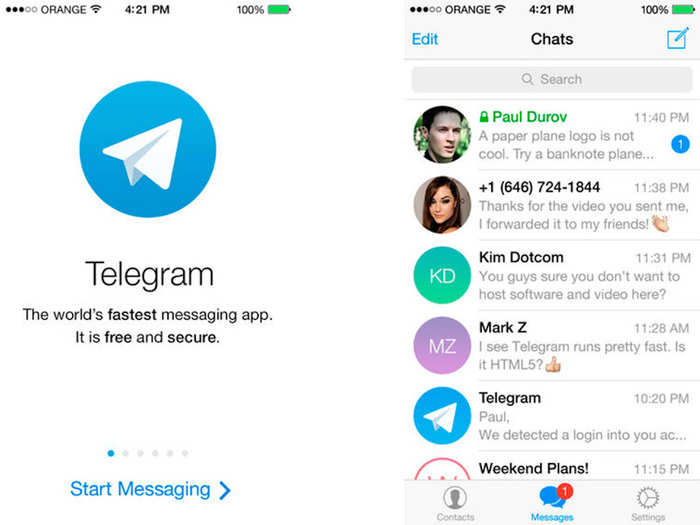 Telegram (secret chats)