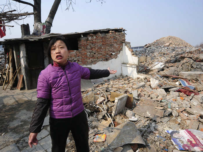 This shack was the last in the area to be demolished to make way for a commercial project. It came down in 2007, shortly after China passed a law making it harder for the government to seize land.