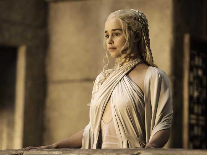 Emilia Clarke plays the very blonde Mother of Dragons, Daenerys Targaryen.