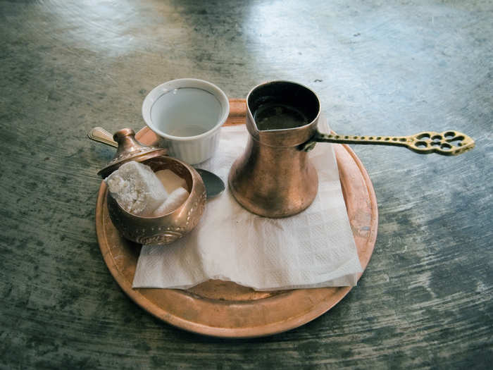 TURKEY: Copper coffee set