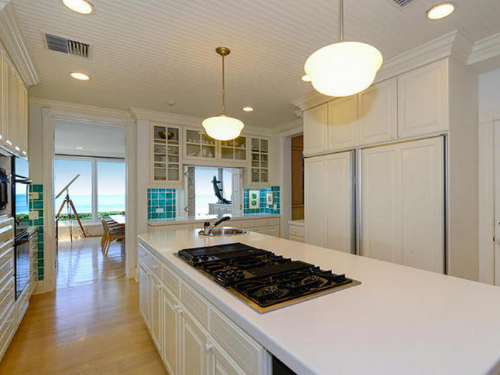 The kitchen is bright and airy.