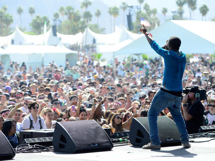 Lil B got the crowd to put their hands up in the air.