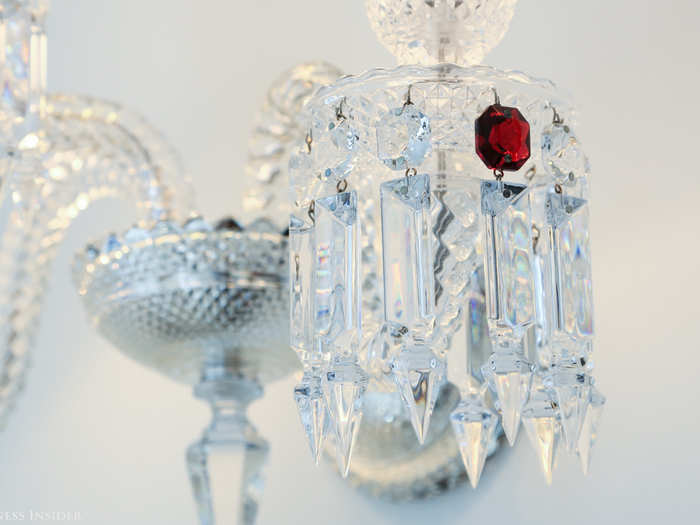 In the mid-19th century, Baccarat manufacturers began experimenting with the crystal. They discovered that by adding 24-carats gold powder to clear crystal during the melting process, and gradually heating to 240 degrees Celsius, the crystal transforms into a ruby color.