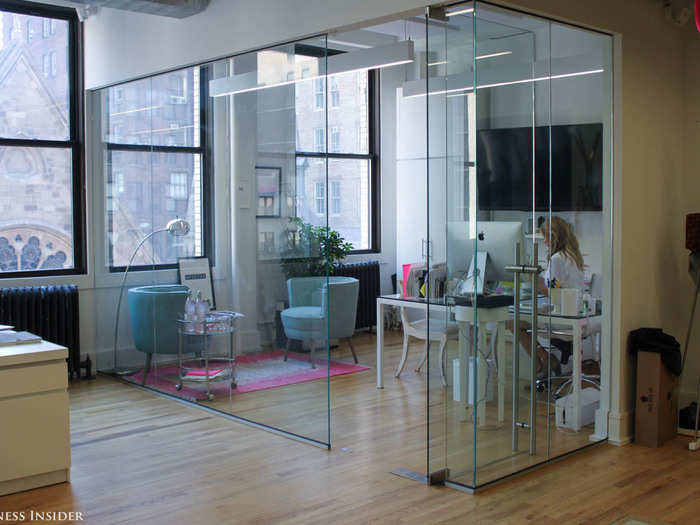 CEO Alexandra Chong spends much of her work day in this glass-enclosed corner office.