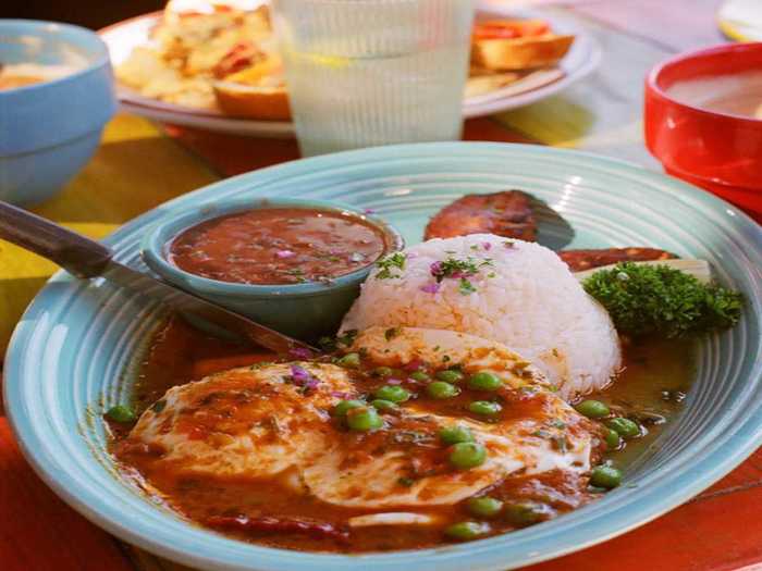 Huevos habaneros is a well known Cuban egg dish that consists of eggs baked over sofrito (a tomato, garlic, pepper, and onion sauce).