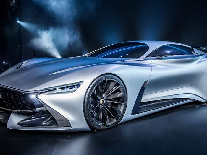 Hong Kong-based Infiniti showed off a trio of concepts, led by the real-life debut of the Vision GT concept, featured on the latest Gran Turismo video game.