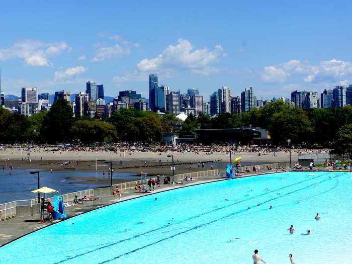 5. VANCOUVER, CANADA: Water activities are big in Vancouver in the summer — from kayaking and water parks, to swimming in Kitsilano pool, Canada