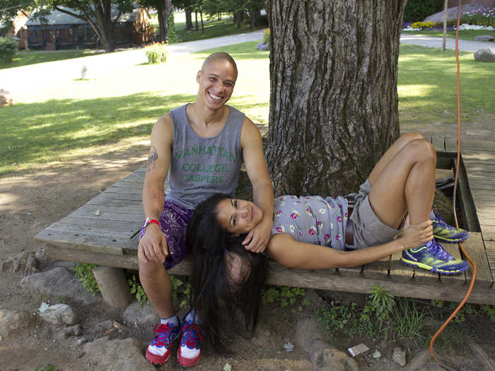 I walked over to the meeting place for rock-climbing clinic and found a couple lounging sweetly. Ramon Howard and Claribel Rodriguez, both from New York City, had been together for a year and were there for a more active vacation. "You can write 