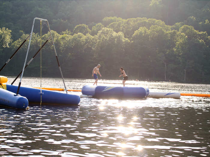 In every direction, I saw people smiling and making instant-friends. And you never knew where sparks might fly — although, I stayed away from the trampoline. "It has 40 years of sin on it," one staffer joked.