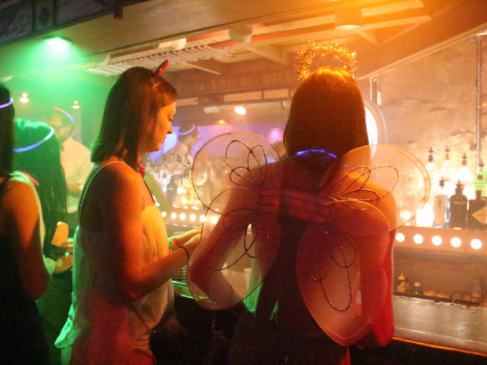 Beer pong morphed into dinner, which blurred into the Sinners and Saints party at the boathouse. To my surprise, seemingly everyone showed up decked out as if it were Halloween at Phi Kappa Psi. I wore white, just in case it was some kind of suggestive code.