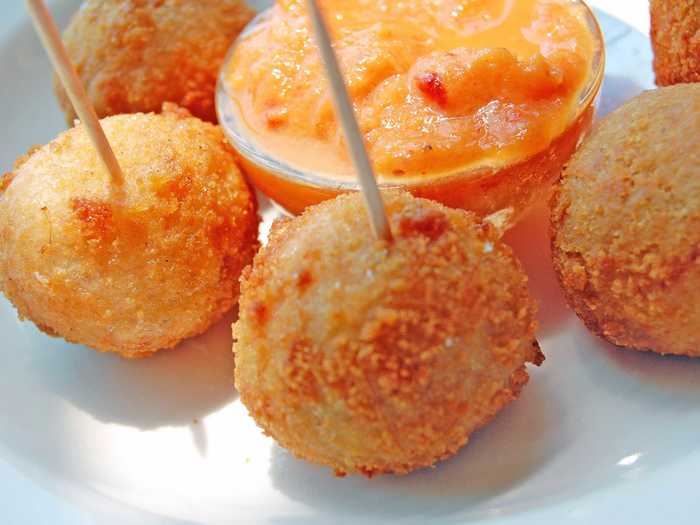 Croquetas De Atún are a common household dish in Mexico.  Canned tuna is mixed with chopped chili peppers and egg, stuffed into mashed potatoes, covered in bread crumbs, and fried to perfection.