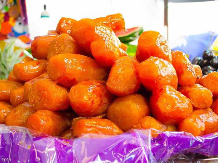 Sweet potatoes are glazed in a rich syrup spiced with anise and cinnamon to make Camotes en Almíbar.