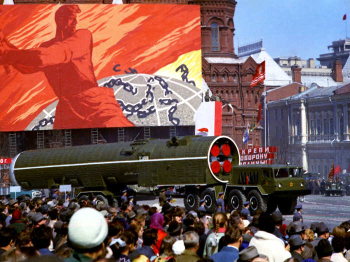 Tanks and rocket launchers would stream through the center of the Soviet capital ...